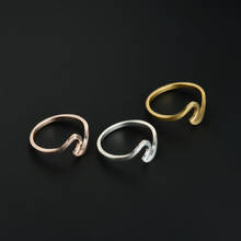 2019 Fashion Simple Rings Jewelry Wave Wedding Ring For Women Jewelry Accessories Rose Gold Gold Engagement Anello ondulato 2024 - buy cheap