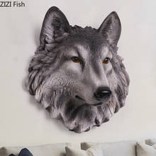 Simulation Wolf Head Wall Hanging Lion Tiger Bear Decoration Home Room Porch Background Wall Crafts Animal Head Wall Decoration 2024 - buy cheap