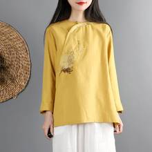 Ropa de estilo chino para mujer, Top Cheongsam, camisa tradicional china, blusa Hanfu de algodón, Tops chinos FF3007 2021 2024 - compra barato