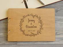 Personalized Wedding Guest Book floral flower Album Printed Wooden Guest Book Rustic Wedding Guestbook Bridal Shower Gift 2024 - buy cheap