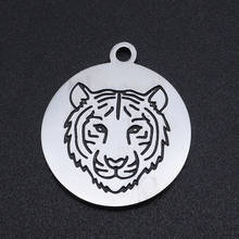 5pcs/lot 100% Stainless Steel Lion Head Charms Pendants       Wholesale Jewelry DIY Making Charms Never Tarnish 2024 - buy cheap