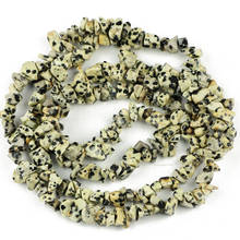 Yhbzret contas de pedra natural mottled, colar irregular chip de cascalho para fazer jóias 86cm diy, acessórios de colar 2024 - compre barato