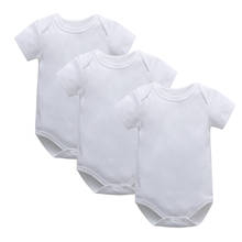 3 pacote/lote unissex sólido preto algodão moda meninos meninas manga curta bodysuit bebê recém-nascido roupas 2024 - compre barato