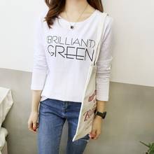 Spring Autumn Women Slim O Neck T-Shirt Print Long Sleeve Casual Simple Wild T Shirt 2024 - buy cheap