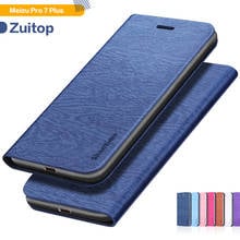 Wood grain PU Leather Phone Case For Meizu Pro 7 Plus Flip Book Case For Meizu Pro 7 Plus Business Case Soft Silicone Back Cover 2024 - buy cheap