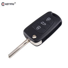 KEYYOU-carcasa de 3 botones para llave de coche, mando a distancia plegable, cubierta vacía, para Hyundai I30 IX35 Fob 2024 - compra barato