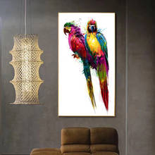 Pósteres e impresiones de loros coloridos, imágenes de pájaros, lienzo, arte de pared para sala de estar, Cuadros de animales, decoración moderna del hogar 2024 - compra barato
