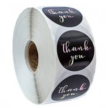 1inch Laser Thank You Stickers 50-500pcs Black And Pink Sealing Label Sticker For Gift Decoration Business Packaging Stationery 2024 - buy cheap