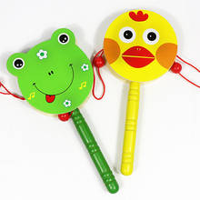 NEW Hot Sale Rattle Pellet Drum Cartoon Musical Instrument Toy for Child Kids Gift Toys Wooden Pellet Drum 2024 - buy cheap