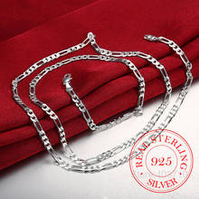 Mens 4MM 16''-30'' Figaro Chain! 925 Sterling Silver Necklaces for women men Kids 40/45/50/55/60/75cm Jewelry Kolye Collares 2024 - buy cheap