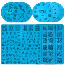 KADS Random Send 10pcs/20pcs/30pcs Nail Stamp Plates Round Rectangle Stamping Image Plate Print Nail Manicure Template Plate 2024 - buy cheap