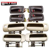 Wolfigo novo dentro brown & fora bege porta alças conjunto 8 peças para 1992-1996 camry frente traseira esquerda direita 6925022030,6926022030 2024 - compre barato