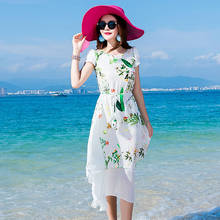 LWL1560-Vestido largo de verano para mujer, prenda elegante con estampado Floral, ajustada, para la Oficina y la playa 2024 - compra barato