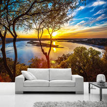 Custom Photo Wallpaper 3D Sunset Lake Landscape Scenery Murals Living Room Dining Room Background Wall Decor Papel De Parede 3 D 2024 - buy cheap