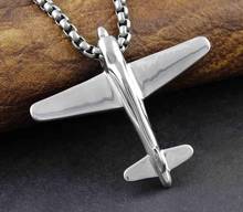 Charming Men's Jewelry 316L Stainless Steel Silver Color Bling Aircraft Shape Pendant Necklace New Gift With Box Chain 2024 - buy cheap