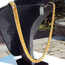 Толстая массивная цепочка Майами, длиной 10 мм, Длина 24 К, полное желтое золото, тяжелое ожерелье для мужчин 2024 - купить недорого