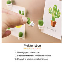 6pcs/Set Fridge Magnets Cute Succulent Plant Magnet Button Cactus Refrigerator Message Sticker Magn Home Decor Kitchen Access 2024 - buy cheap