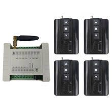 Controle remoto sem fio 12v 24v 36v 48v, receptor de interruptor de controle remoto rf 2 canais + transmissor para motor tubular, tela de projeção para porta de garagem