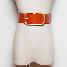Cinturones de diseñador de lujo para mujer, cinturón de cuero genuino de alta calidad, para cintura, vaqueros, fajas con hebilla dorada 2024 - compra barato