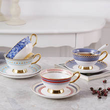 Taza de café de porcelana de hueso de estilo Palacio de lujo, juego de platos de taza de café de cerámica europea, juego de té de la tarde Inglés simple, caja de regalo 2024 - compra barato