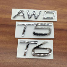 1pcs 3D metal T5 T6 AWD letter car truck stickers emblem Badge for Volvo S60 V60 S80 XC60 XC90 car styling Auto Accessories 2024 - buy cheap