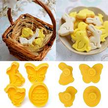 4pcs/set Easter Bunny Pattern Plastic Baking Mold Kitchen Biscuit Cookie Cutter Pastry Plunger 3D Die Fondant Cake Tools 2024 - buy cheap