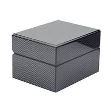 Organizador de pulsera individual de fibra de carbono Caja expositor de relojes, caja de reloj para reloj pequeño y grande, organizador de gemelos de joyería 2024 - compra barato