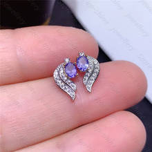 Natural Tanzanite Earrings 925 Silver Women's Earrings Simple and Fresh Atmosphere 2024 - buy cheap