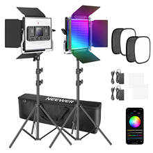 Neewer-kit de iluminação para fotografia, 2 pacotes de luz led 480 rgb, com controle por app, suporte e softbox, 480 leds smd cri97 2024 - compre barato