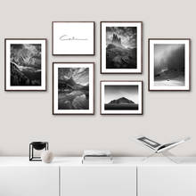 Black White Mountain Lake Cliff Forest Wall Art Canvas Painting Nordic Posters And Prints Wall Pictures For Living Room Decor 2024 - buy cheap