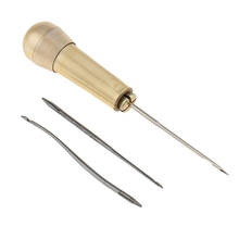 3 Needles Copper Handle Sewing Awl Hand Stitcher Shoe Repairing Tool 2024 - buy cheap