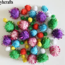 50PCS Mix glitter pompom Tinsel multicolor pom-pom Crafts material Christmas tree decoration Creative activity items DIY OEM 2024 - buy cheap