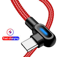 90 градусов кабель USB Type-C для быстрой зарядки для Samsung S10 S9 Быстрая зарядка через USB Type-C для зарядки и переноса данный кабель Шнур для Redmi ноутбук 2024 - купить недорого