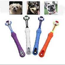 1PC Three Sided Pet Toothbrush Dog Brush Addition Bad Breath Tartar Teeth Care Dog Cat Cleaning Mouth Toothbrush wholesale 2024 - buy cheap