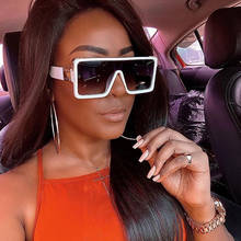 oversized one piece square sunglasses for women 2020 new luxury brand men sun glasses vintage rivet big eyewear hip hop shades 2024 - buy cheap