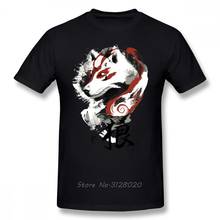 Camiseta okami wolf gráfica, camiseta de algodão masculina com gola redonda, hip hop, streetwear harajuku 2024 - compre barato