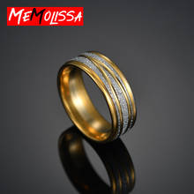 Frosted Men Ring Stainless Steel Mens Wedding Bands Rings 8MM Gold Color Punk Rings for Man Jewelry High Quality 2024 - buy cheap