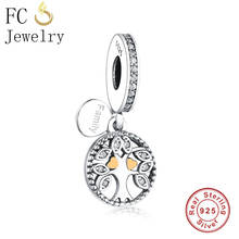 FC Jewelry-abalorio de plata de ley 925 con forma de árbol de la vida, pulsera con colgante de cristal de circonia, Berloque, compatible con marca Original 2024 - compra barato