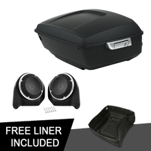 Motorcycle Matte Black King Pack Trunk Speakers For Harley Tour Pak Road King Glide Touring 2014-2021 2024 - buy cheap