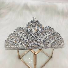 Large round luxury noble crown bridal headdress zircon crystal round crown QUEEN CROWN PRINCESS headdress hair accessories 2024 - buy cheap