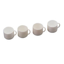 4 pçs branco xícara de café copos de chá-1/12 escala dollhouse miniatura utensílios de mesa, boneca casa acessórios de cozinha 2024 - compre barato