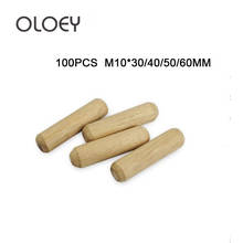 Free Shipping 100Pcs M10*30 M10*40 M10*50 M10*60 Cabinet Drawer Round Fluted Craft Wood Wooden Dowel Pins Rods Furniture Fitting 2024 - buy cheap