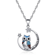 Collar de ópalo AZUL DE PLATA 925 para mujer, colgante de búho, joyería clásica, regalo para adultos, exclusivo op873 2024 - compra barato