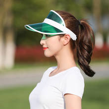 2021 New Summer Sun Hat Women colour Transparent Empty Top Plastic PVC Sunshade Hat Visor Caps Bicycle Sun Hat Beach hats 2024 - buy cheap