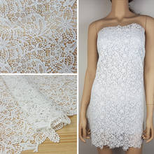 5Yards High Quality African milk silk Lace Fabric Water Soluble white Nigerian Guipure Wedding Dress African Lace Fabric 2024 - buy cheap