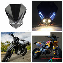 Papanda-faro delantero Universal para motocicleta, luz LED para Dirt Bike, doble deporte, color negro, para Yamaha Suzuki YZ CR DR DRZ CBR 2024 - compra barato