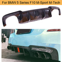 Car Rear Bumper Diffuser Lip Spoiler For BMW 5 Series F10 M-Sport M-Tech 2012-2016 Rear Diffuser with LED light 2024 - buy cheap