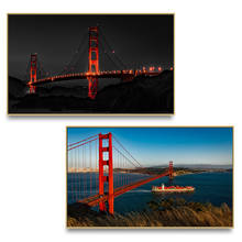 Golden Gate-pintura en lienzo para decoración del hogar, póster con imagen de paisaje de puesta de sol, puente de San Petersburgo, arte de pared para sala de estar 2024 - compra barato