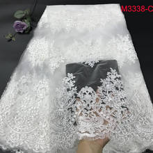 Nigerian French Lace Fabric African Tulle Lace Fabric with Beaded High Quality African Lace Wedding Fabric for Dress M33383 2024 - buy cheap