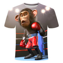 2021 Новая Летняя мужская футболка, футболка с нарисованным животным орангутанг» или «обезьяна» 3D Мужская футболка с рисунком забавные Молодежные футболки с короткими рукавами и 3D модные принты для мужчин; Топы 2024 - купить недорого